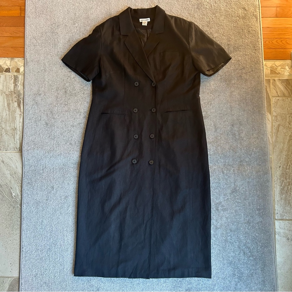 NWOT Jessica London Double Breasted Linen Blend Black Dress, Size 18W